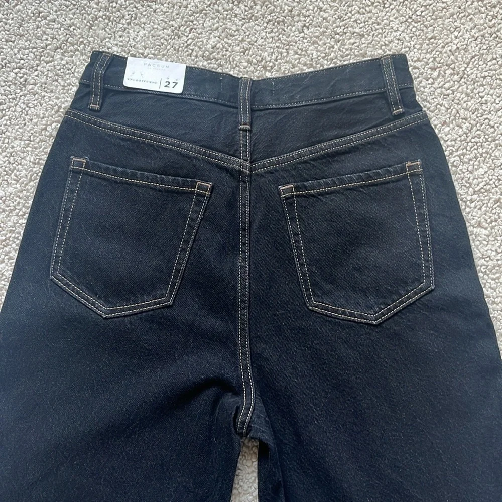 PACSUN Blue and Black Paneled Boyfriend High-Rise Jeans NWT Size 27